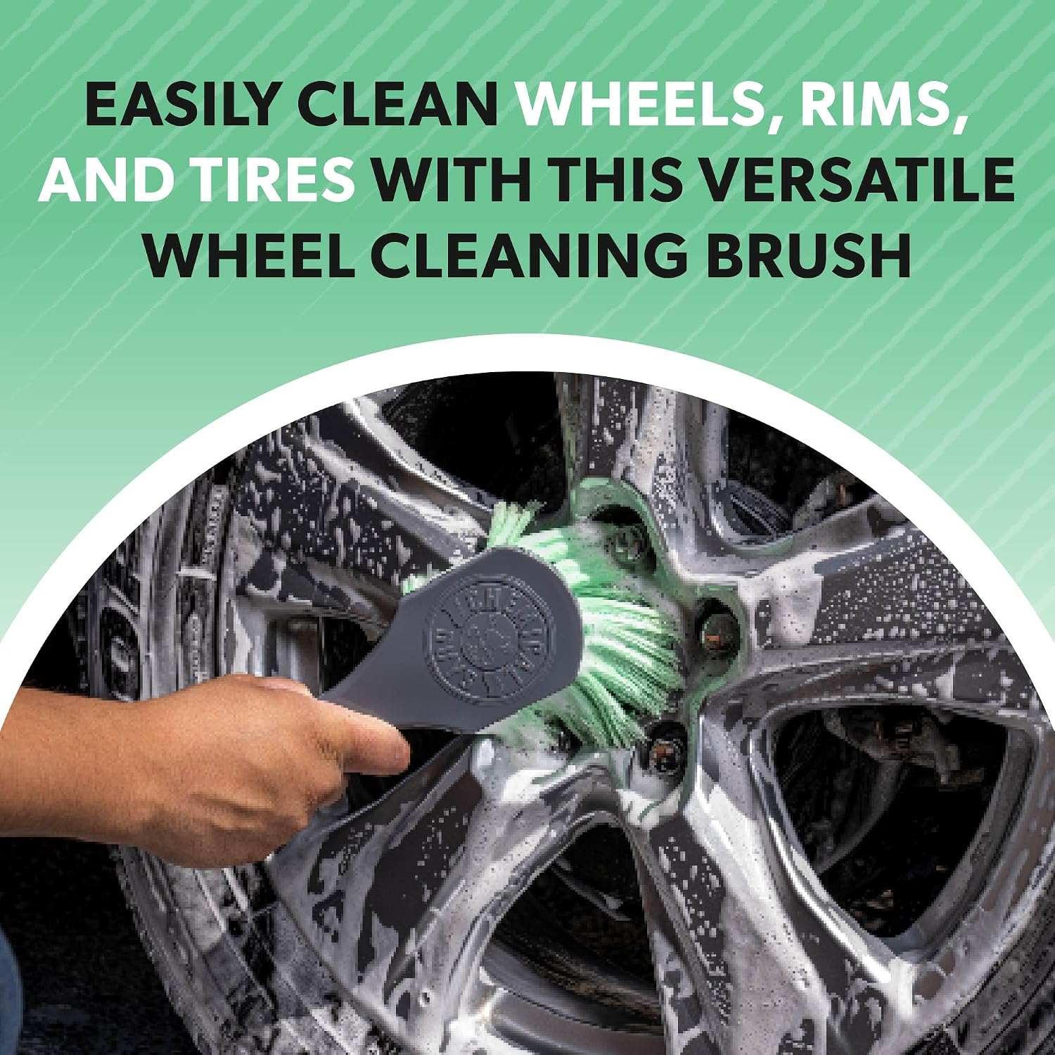 Chemical Guys, Wheelie Wheel & Exterior Brush for Rims & Tires, Soft, Green