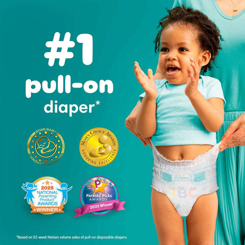 Pampers Diapers - Cruisers 360° - Size 8, 74 Count, up to 100% Leakproof Fit, Designed for Active Babies, Pull On Diaper