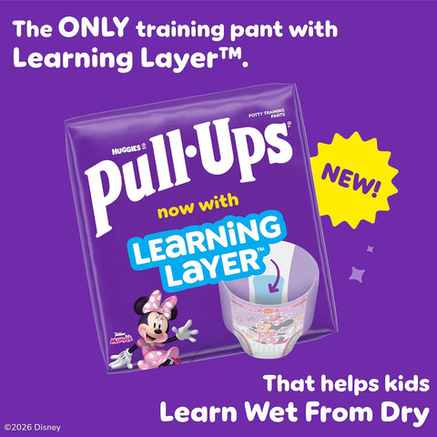 Pull-Ups Girls' Potty Training Pants, Size 3T-4T Training Underwear (32-40 lbs), 112 Count | Easy Open Sides, Refastenable Fit, Wetness Indicator, Soft & Breathable, Stretchy Sides, Secure Fit, Fragrance Free