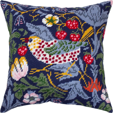 Brvsk Tapestry Needlepoint Kit for Adults and Beginners — Owl by John Henry Dearle 16″ × 16″ with Clear, Precise Printed Design on Cotton Canvas; Includes 2 Needles, Yarn, and Easy-Read Chart