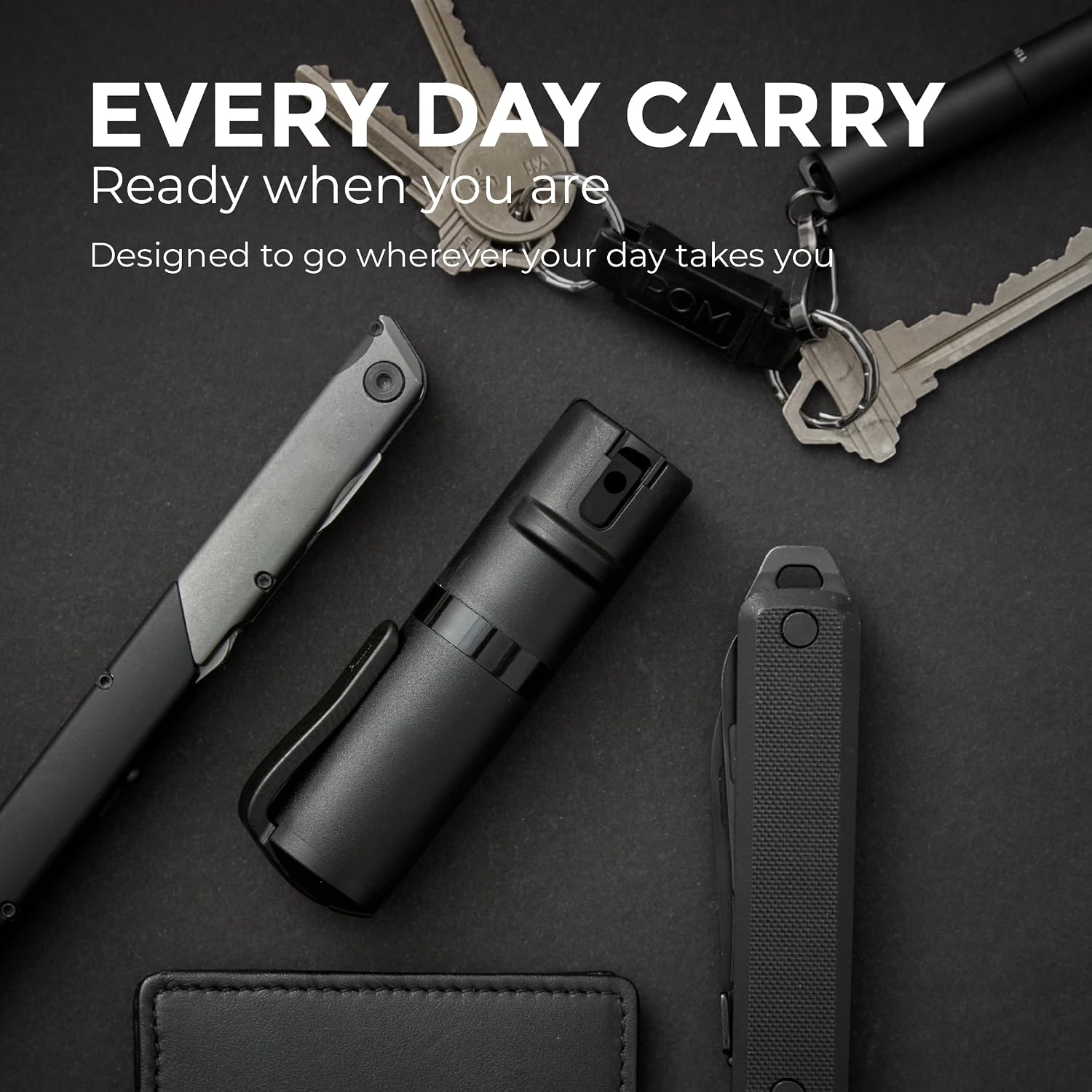 POM Pepper Spray Pocket Clip, Quick Flip Top Safety, Maximum Strength OC Formula with UV Marking Dye, Safe Compact and Tactical Design for Everyday Carry, 25 Bursts, 10 ft Range, 0.5 fl oz