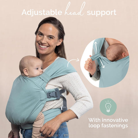 Boba Bliss Pre-Wrapped Baby Wrap Carrier, Newborn Sling, Sea Mist