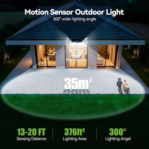 TECKNET 416 LED Solar Lights Outdoor Motion Sensor Waterproof 4200lm,6 Pack