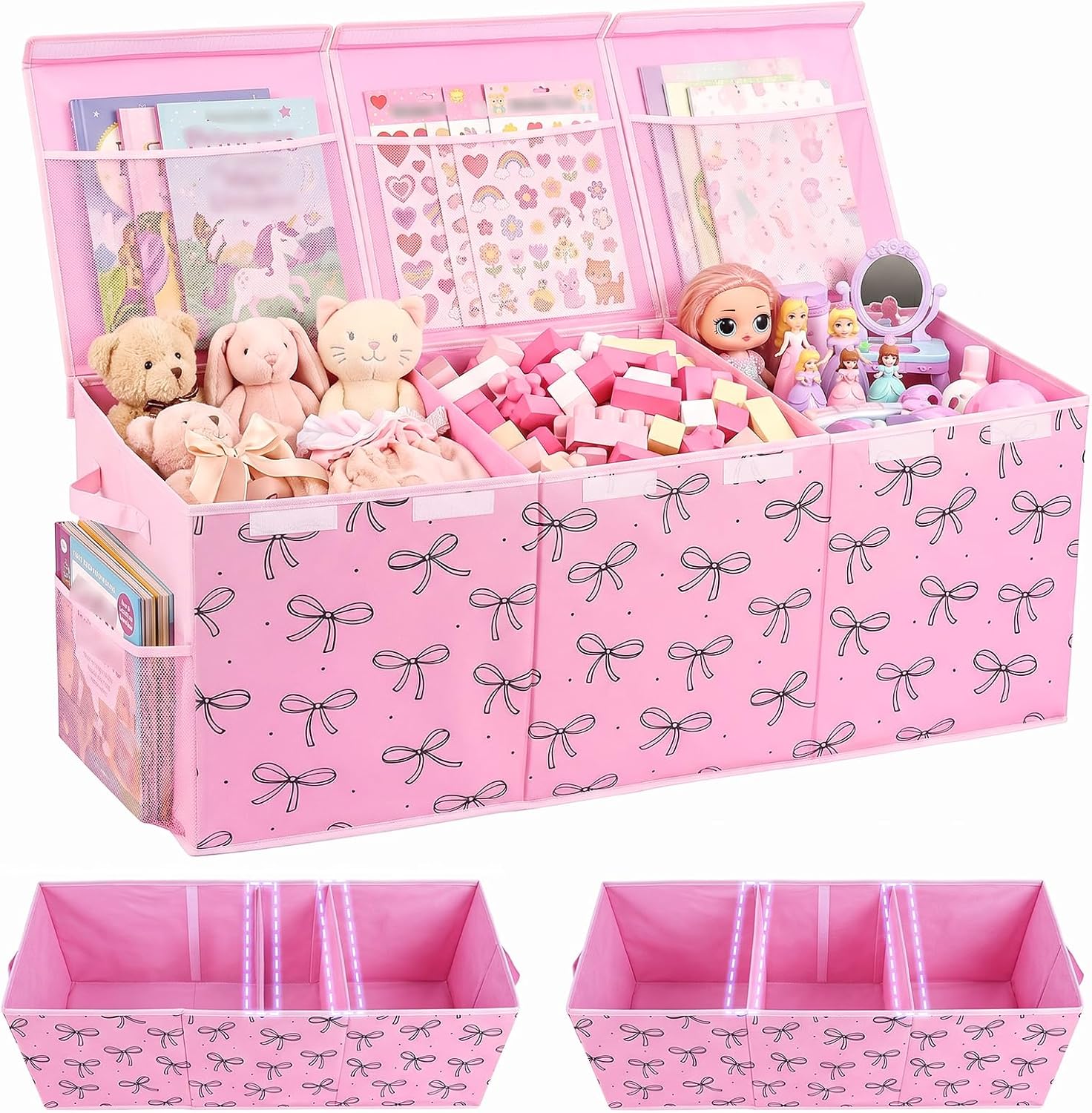 Toy Box with Adjustable Divider Large Toy Chest Storage for Nursery Kidroom