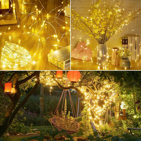 2 Pack Fairy Lights Battery Operated Twinkle Lights Remote Warm White