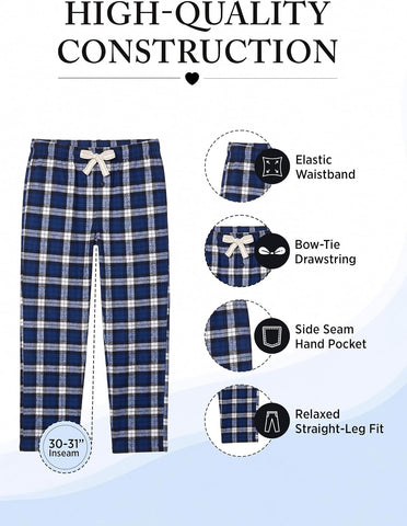 Ashford & Brooks Mens Super Soft Flannel Plaid Pajama Sleep Pants