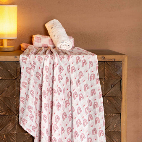 Muslin Swaddle Blankets for Newborn, Cotton Receiving Blanket