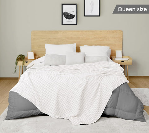 Utopia Bedding 100% Cotton Waffle Blanket Queen Size White, 90x90 Inch
