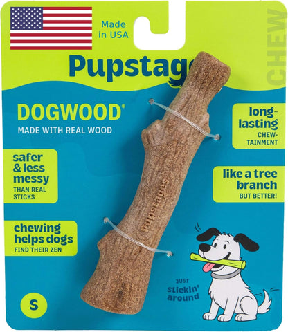 Pupstages Dogwood Stick Dog Chew Toy, Made in USA, Small, 5.4"