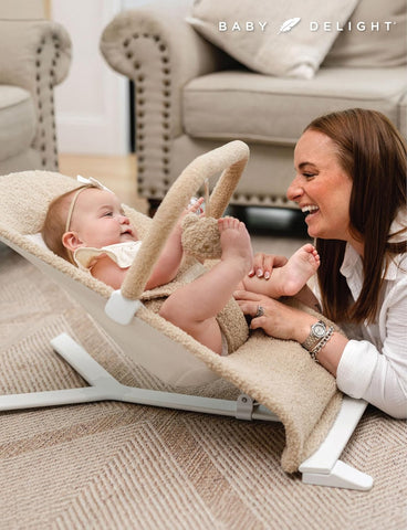 Baby Delight Alpine Deluxe Portable Bouncer, Tan Sherpa