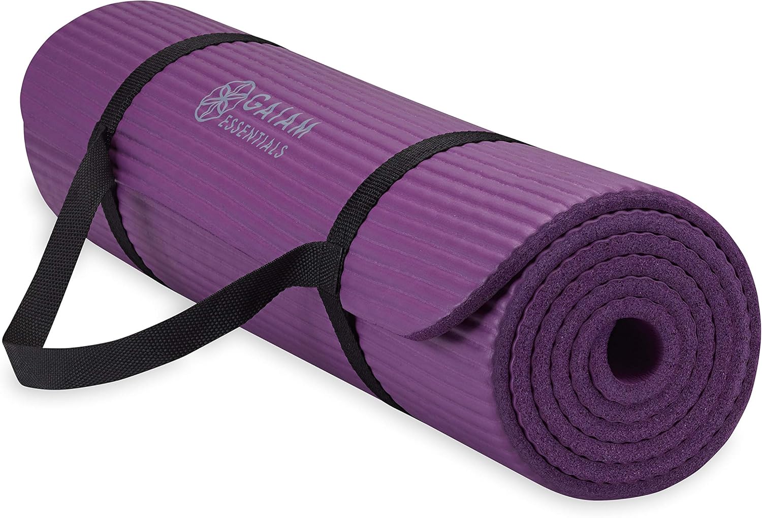 Gaiam Thick Yoga Mat, Exercise & Fitness Mat with Easy-Cinch Carrying Strap
