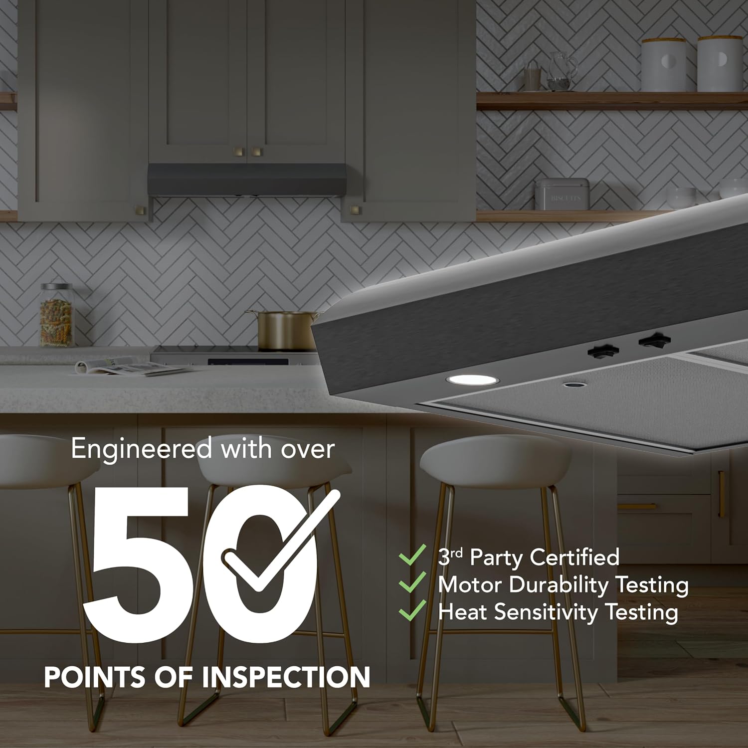 Broan-NuTone 30-Inch Under Cabinet Range Hood, ENERGY STAR, 350 Max Blower CFM, Black Stainless Steel