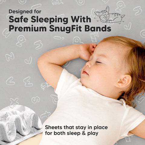 Pack and Play Sheets Fitted 2pk Mini Crib Sheet Pack N Play, ABC Land
