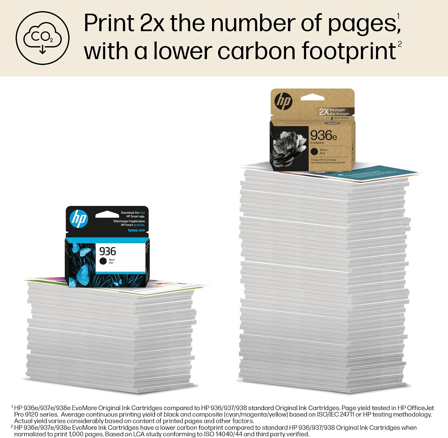 HP 936e Black EvoMore Ink Cartridge | Works with OfficeJet 9120, Pro 9100, Pro Wide Format 9700 | Carbon Neutral | 4S6V6LN
