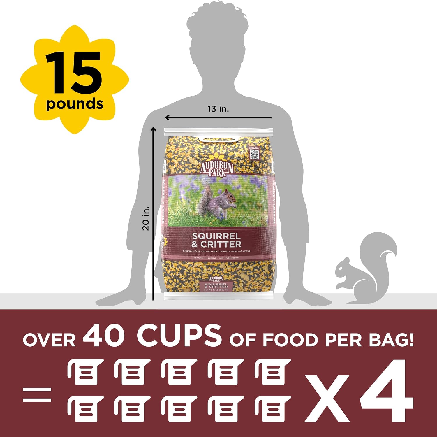 Audubon Park Squirrel & Critter Food, 15-lb. Bag