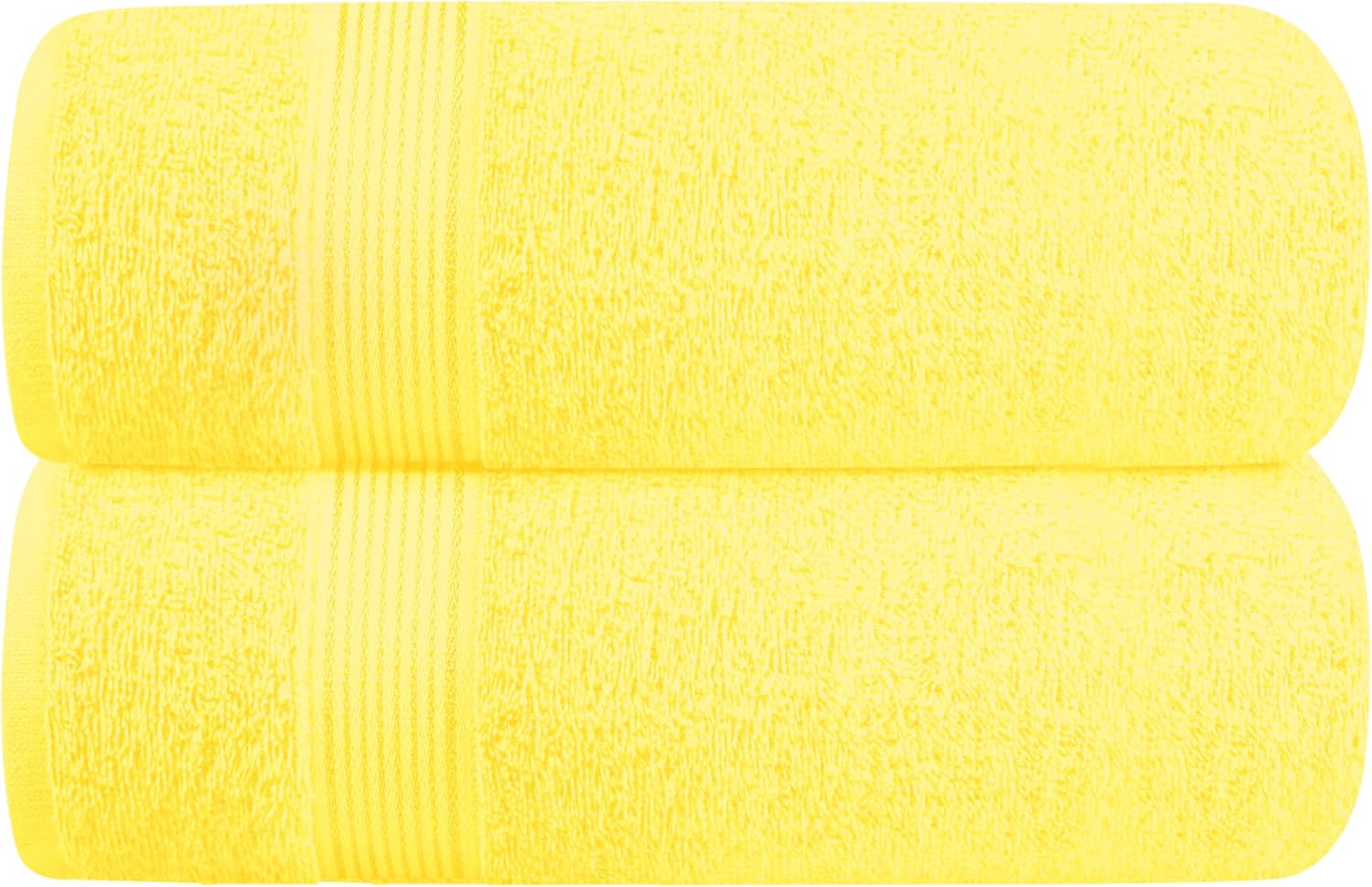Belizzi Home Cotton 2 Pack Oversized Bath Towel Set 28x55 inches, Large Bath Towels, Ultra Absorbant Compact Quickdry & Lightweight Towel, Ideal for Gym Travel Camp Pool - Yellow
