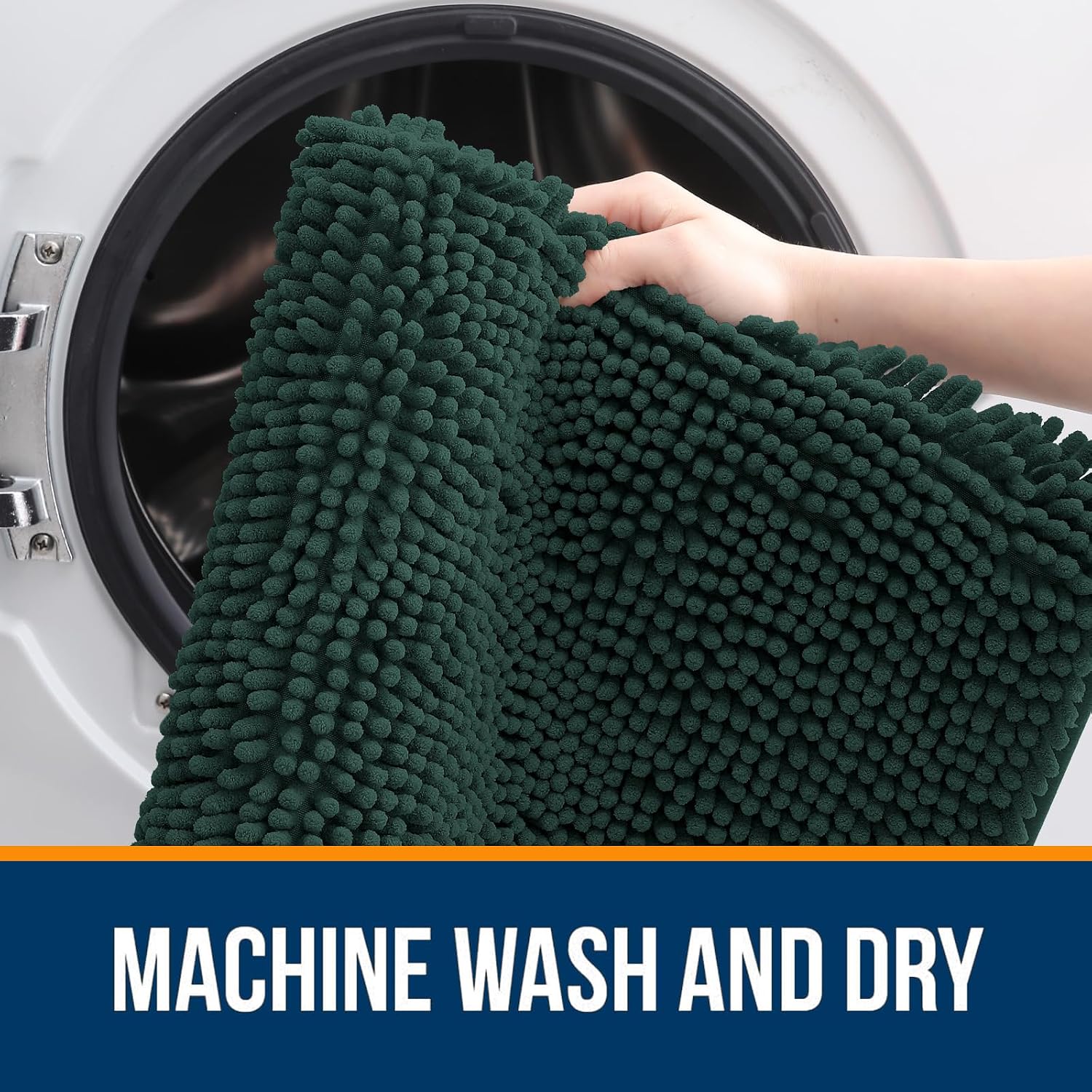 OLANLY Bathroom Rugs 34x21, Extra Soft Absorbent Chenille Bath Rugs