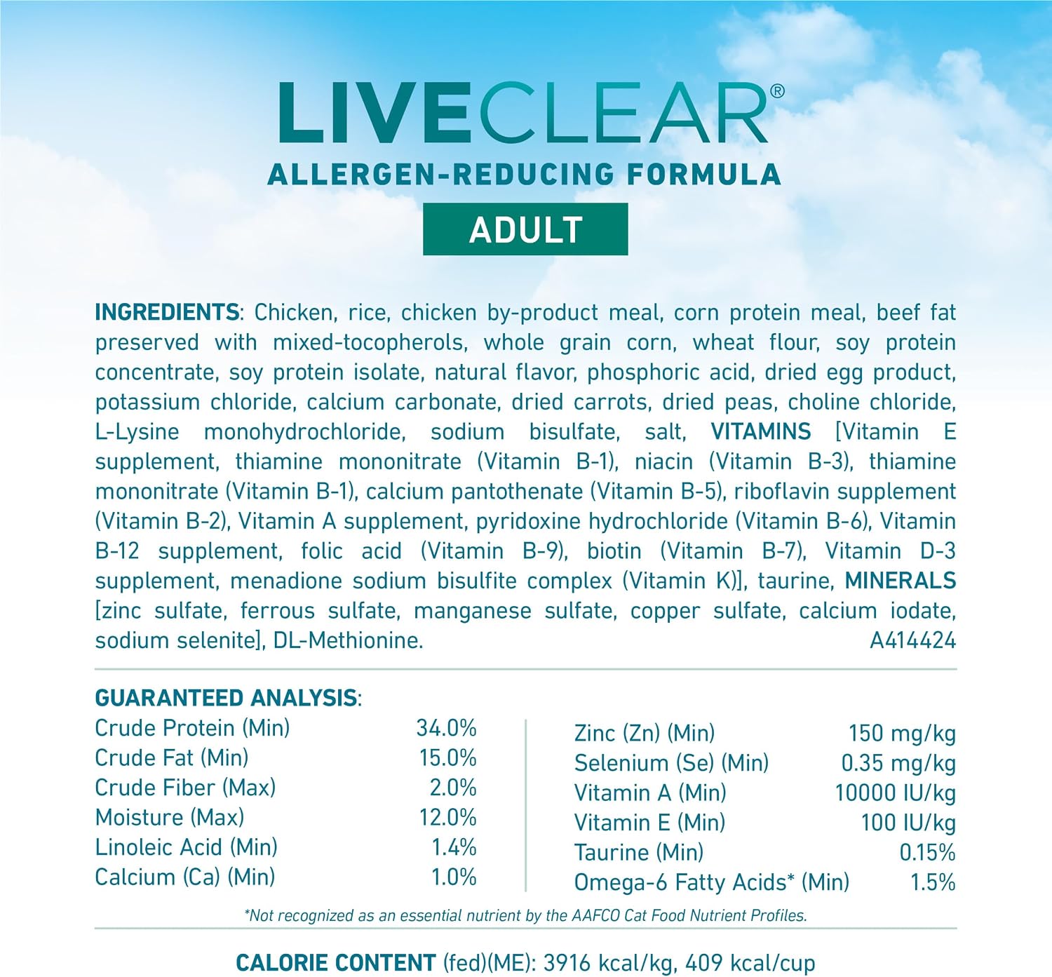 Purina ONE LiveClear Allergen-Reducing Dry Cat Food, 6.3 lb Bag