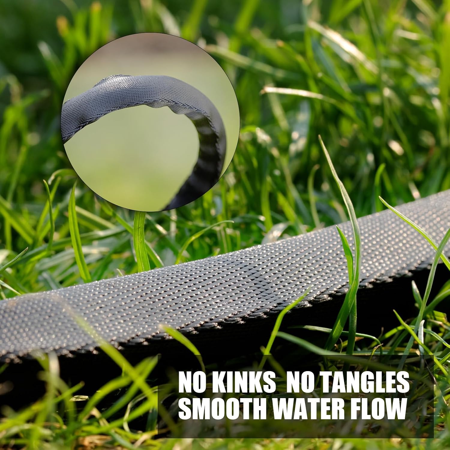 Non-Expandable Garden Hose 25feet, with 10 Function Hose Nozzle, Tough & Flexible, Lightweight, Crush Resistant Fittings, Kink & Tangle Free, Rust Proof
