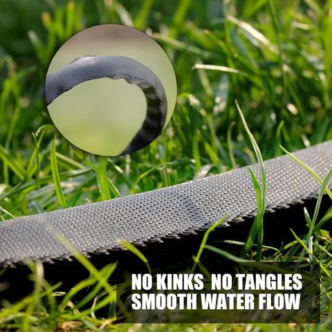 Non-Expandable Garden Hose 25feet, with 10 Function Hose Nozzle, Tough & Flexible, Lightweight, Crush Resistant Fittings, Kink & Tangle Free, Rust Proof