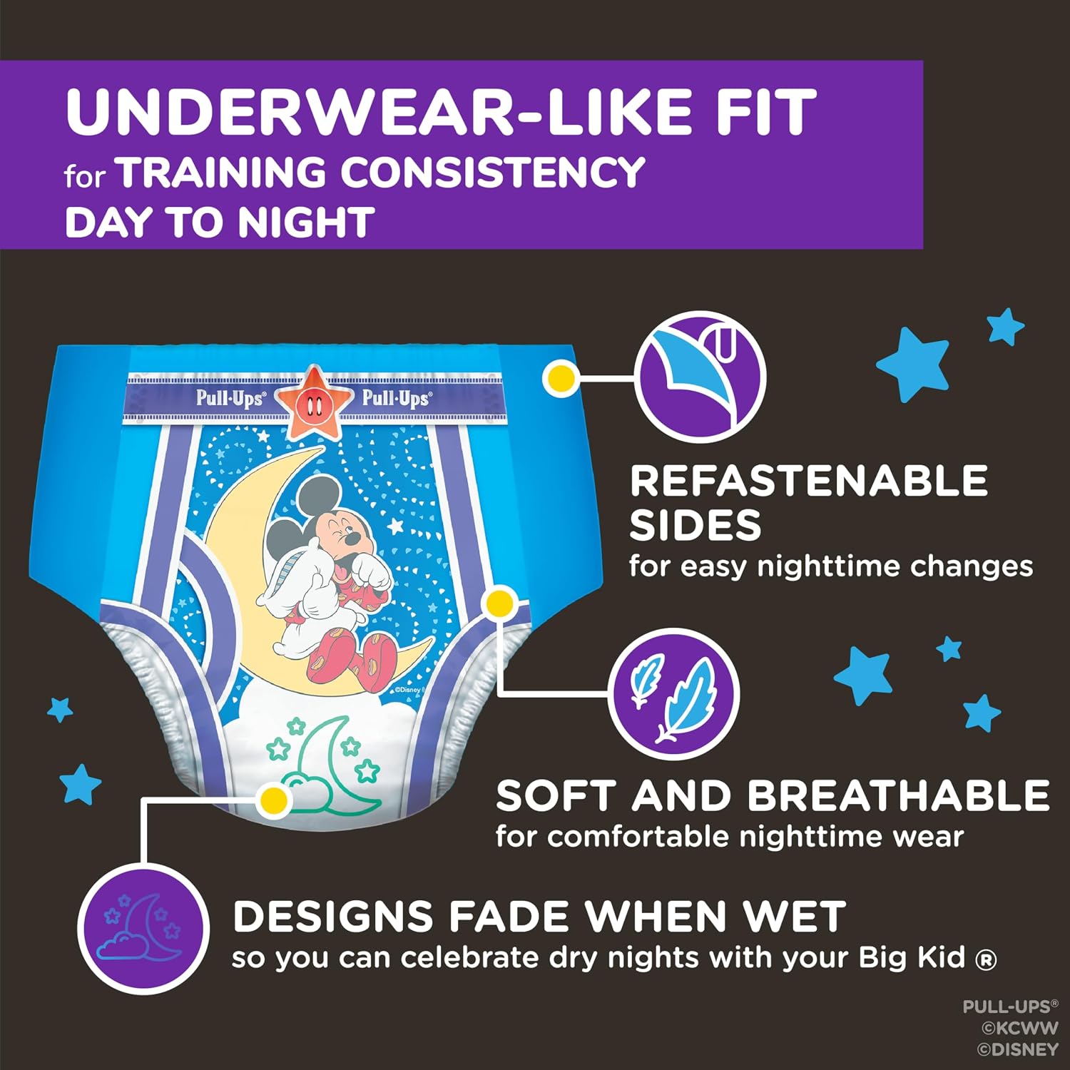 Pull-Ups Boys' Night-Time Potty Training Pants, Size 4T-5T, 52 Count