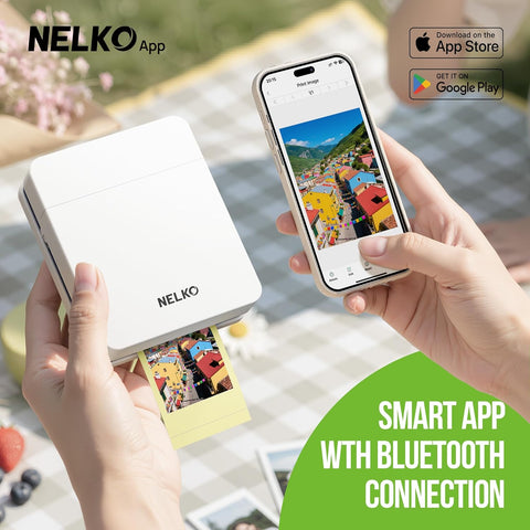 Nelko PP01 Photo Printer, 2x3 Portable Photo Printer, Mini Printer, White