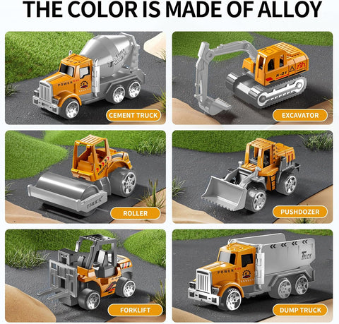 NIPLOOOW Toddler Boys Construction Truck Vehicle Toy Set with Play Mat and Die-Cast Toy Car, Transport Carrier Truck for Kids 3-5, Birthday Gifts Toys for 3-8 Year Old Boys