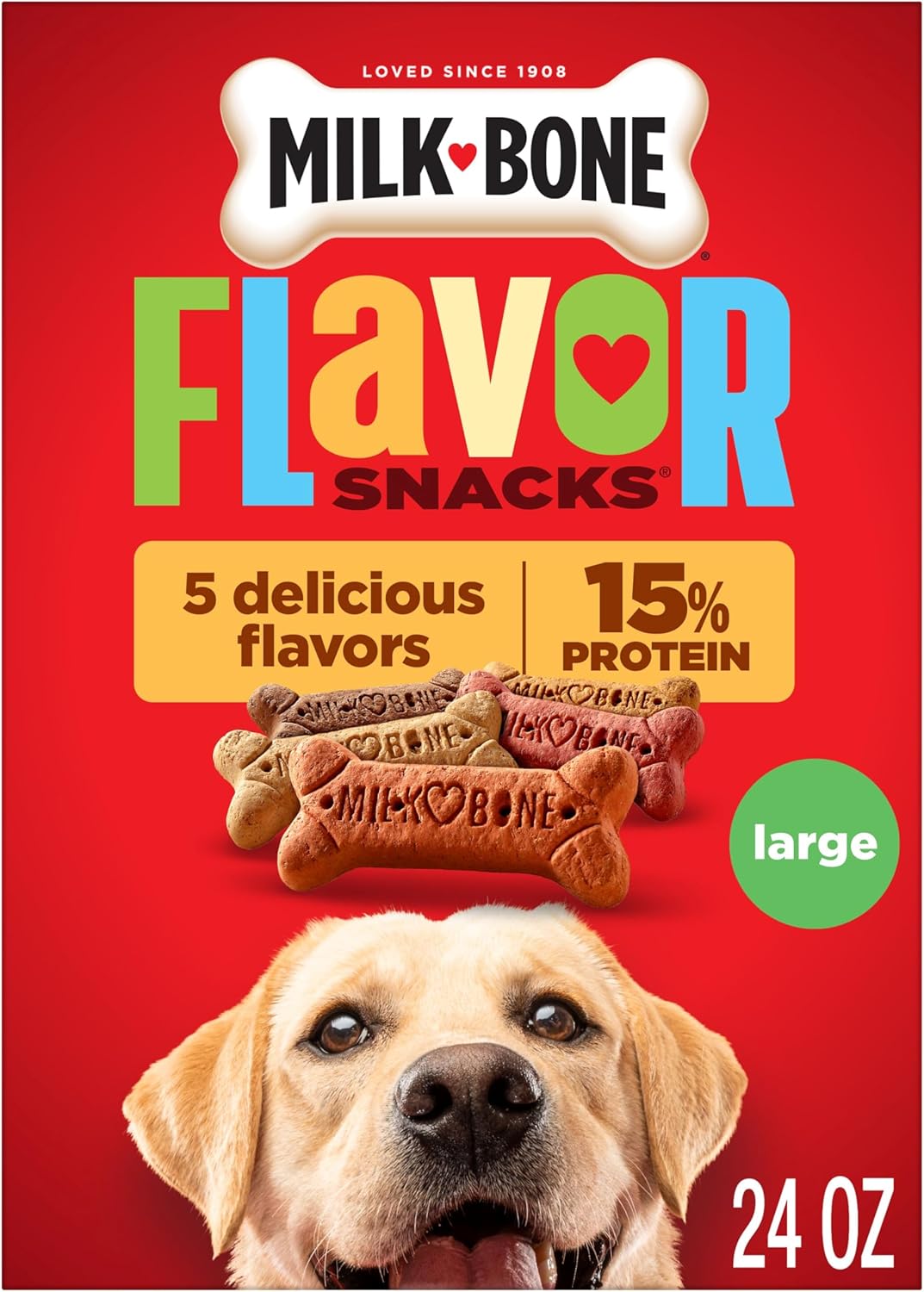 Milk-Bone Flavor Snacks, Large Dog Treats, 24 Oz.