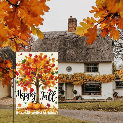 AVOIN colorlife Fall Garden Flag 12x18 Inch Double Sided Outside