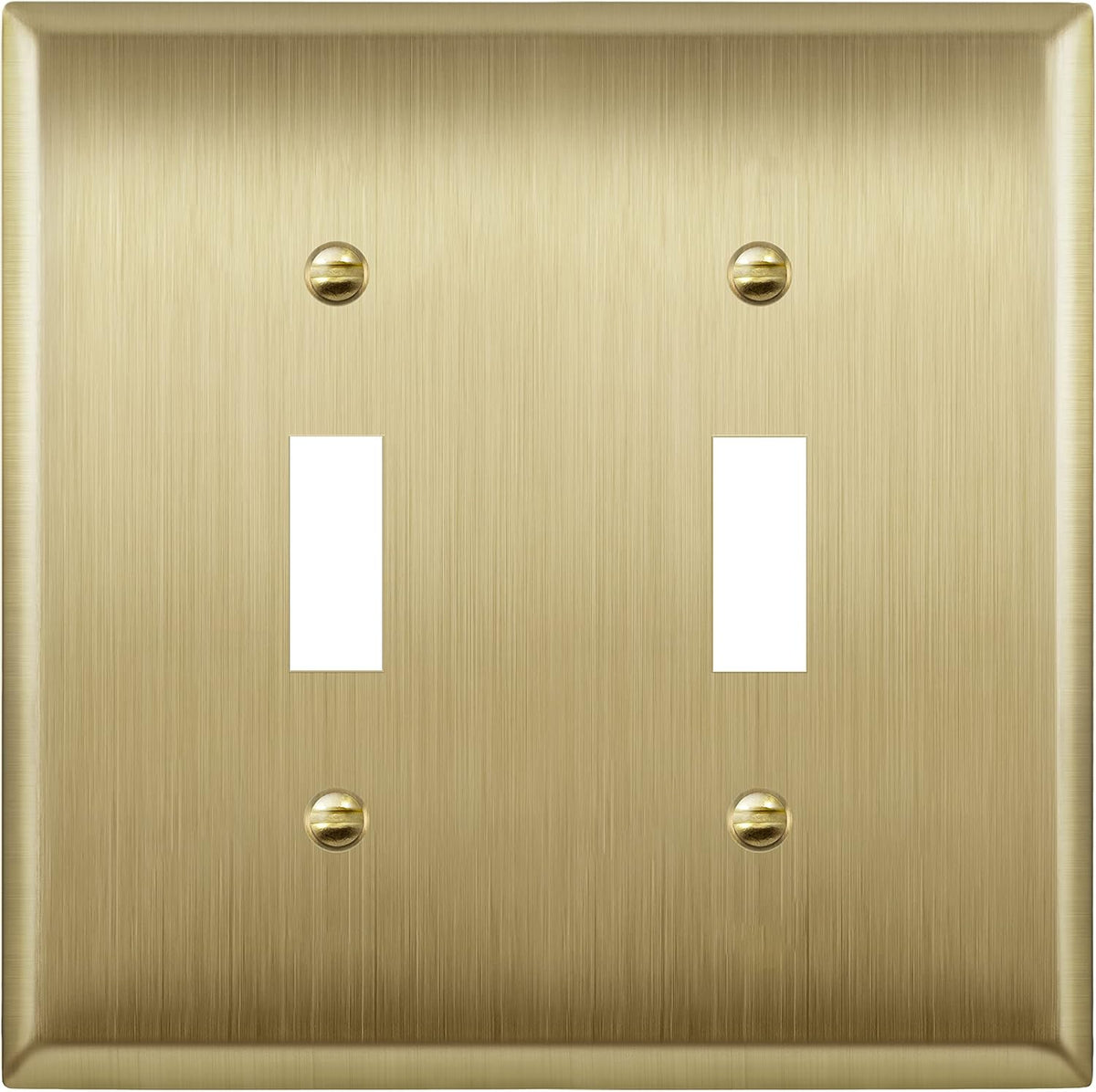 LIDER Toggle Light Switch Metal Wall Plate, Mid-Size 2-Gang 4.88" x 4.92"
