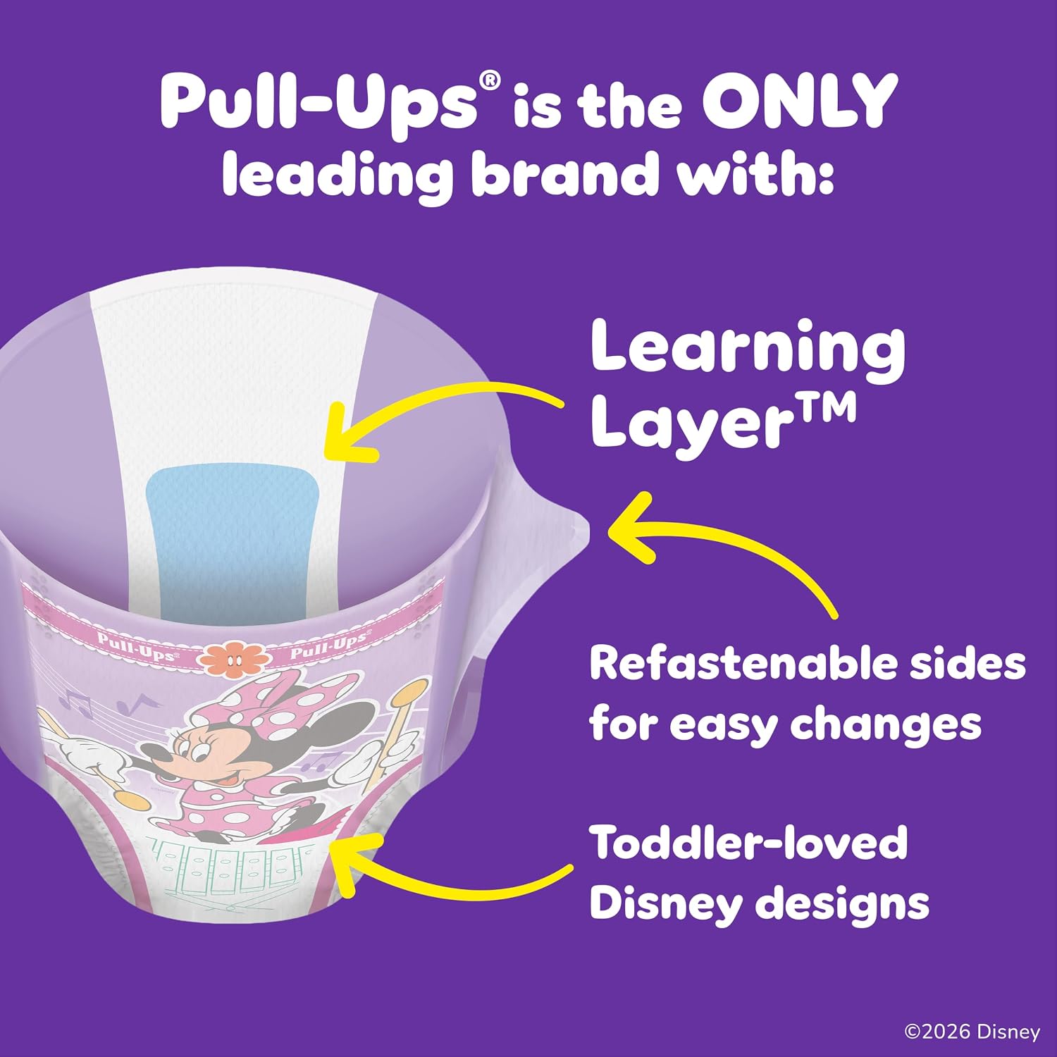 Pull-Ups Girls' Potty Training Pants, Size 3T-4T Training Underwear (32-40 lbs), 112 Count | Easy Open Sides, Refastenable Fit, Wetness Indicator, Soft & Breathable, Stretchy Sides, Secure Fit, Fragrance Free