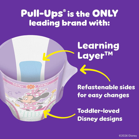 Pull-Ups Girls' Potty Training Pants, Size 3T-4T Training Underwear (32-40 lbs), 112 Count | Easy Open Sides, Refastenable Fit, Wetness Indicator, Soft & Breathable, Stretchy Sides, Secure Fit, Fragrance Free