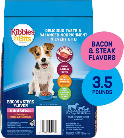 Kibbles 'n Bits Mini Bits Small Breed Dry Dog Food, 3.5 lb. Bag