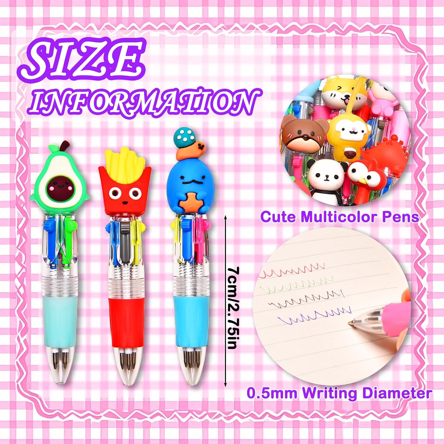 24Pcs Mini Multicolor Pens in One 4-in-1, Cute Pens Bulk for Party Favors and Birthdays, Delightful Ballpoint Pen Back To School Gifts Classroom Student Prizes