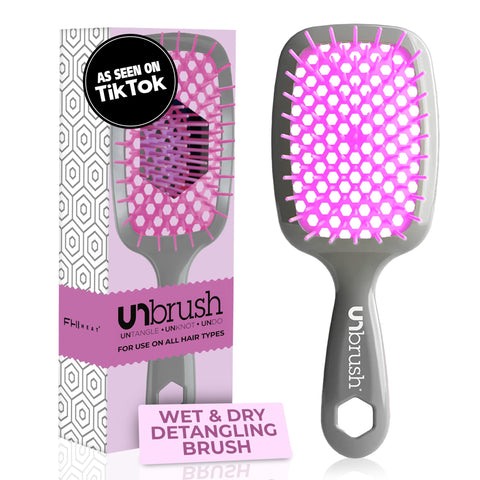 FHI HEAT Unbrush Wet & Dry Vented Detangling Hair Brush, Lavender/Grey