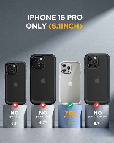 miracase for iPhone 15 Pro Case, Full-Body Clear Bumper Phone case with Built-in Glass Screen Protector& Camera Protector, Military Drop Proof 15 Pro Case Cover 6.1 inch,Clear