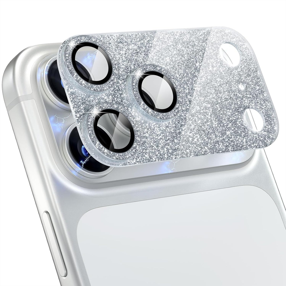 Choiche for iPhone 17 Pro Camera Lens Protector, Glitter-Silver