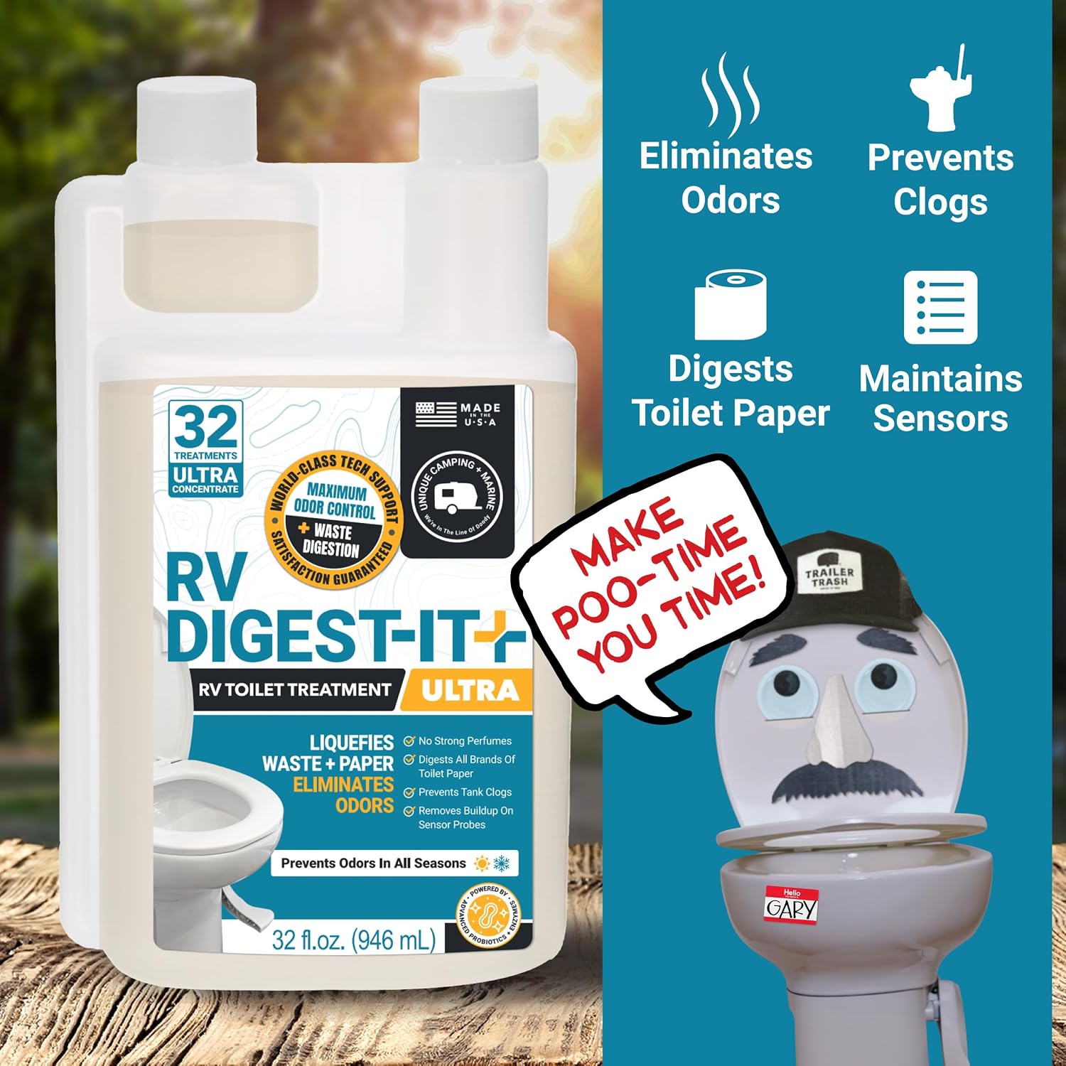 Unique RV Toilet Treatment, RV Digest-It Ultra Liquid, 32 Uses
