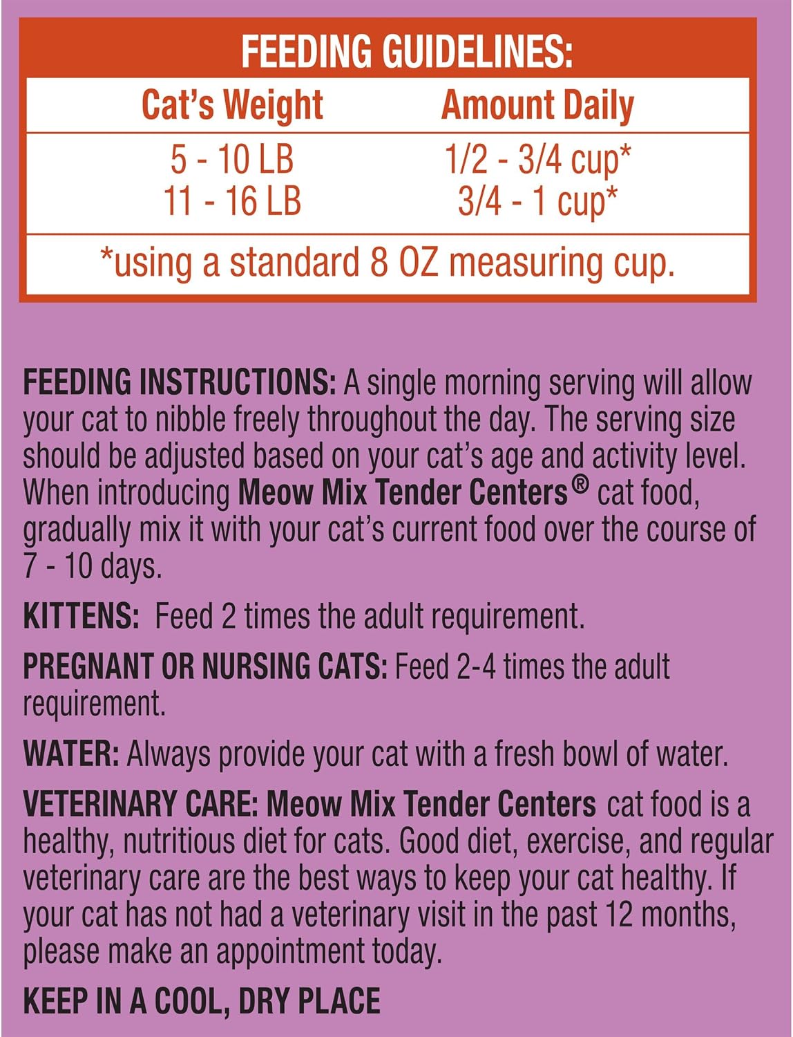 Meow Mix Tender Centers, Dry Cat Food, Chicken & Tuna Flavors, 14.2 lb. Bag