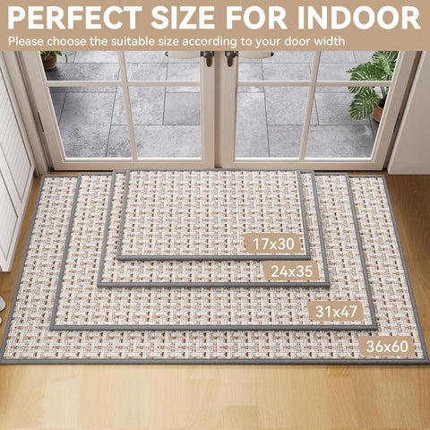 YDKGL Front Door Mat Indoor Entrance Non Slip Entry Doormat Gray 24"x35"
