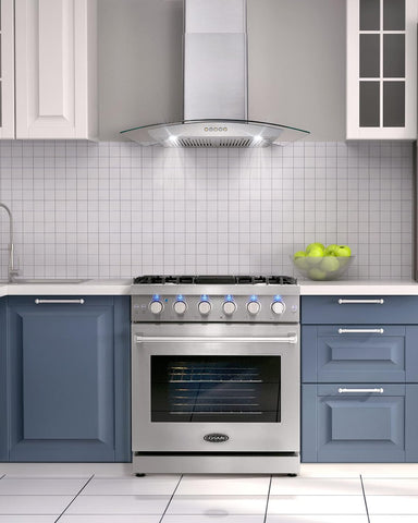 30 in. Haven Coll 4.8 cu ft 5 Burner Gas Range, Convection, Stainless Steel