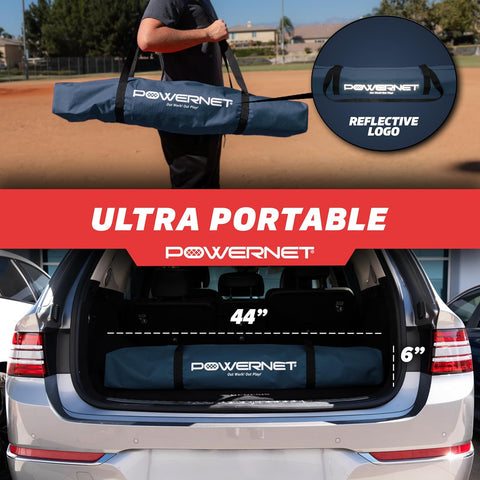 PowerNet Baseball Softball Practice Net 7x7 with Baseball Accessories for Practice Pitching, Batting & Fielding, Ball Caddy, Weighted Baseballs, Tee