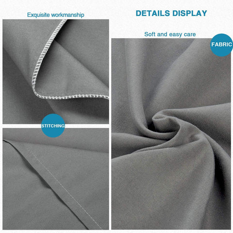 FLXXIE 2-Pack Microfiber Queen Pillow Cases, Envelope Closure, Dark Grey