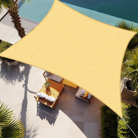 Shade&Beyond 7'X13' Sun Shade Sail Sand Rectangle