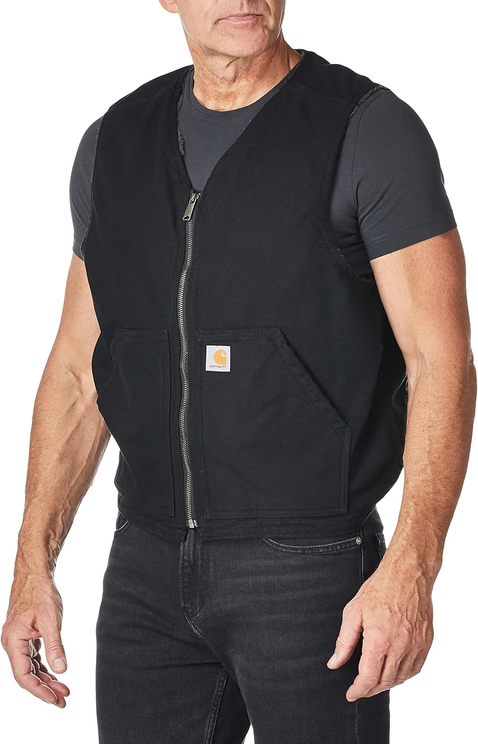 Carhartt Men's 104394 Washed Duck Vest - Sherpa Lined