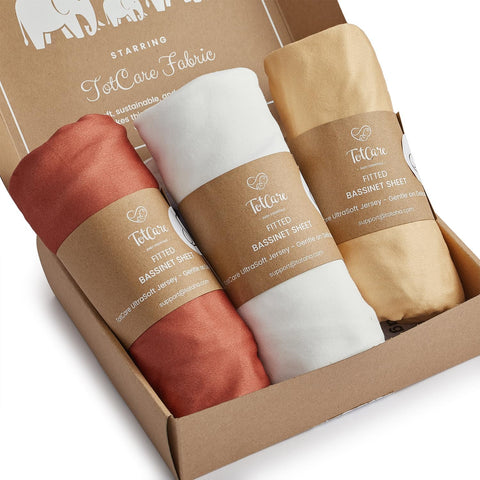 Bassinet Fitted Sheets Compatible with Halo Bassinest Swivel Sleeper Mattress - Buttery Soft, Silky Comfort, Premium Stretchy Jersey Bassinet Sheets - Burnt Orange+Mustard Yellow+ Gray, 3 Pack