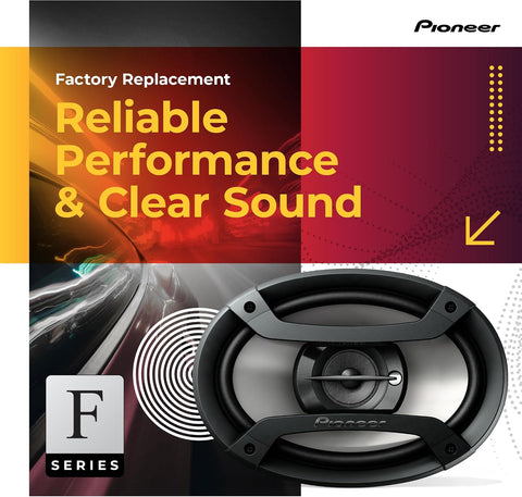 Pioneer F-Series TS-F1634R 6.5" 2-Way Coaxial Car Speakers 200W Max