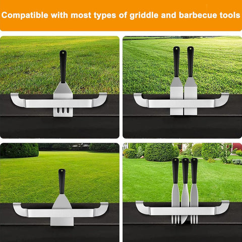 10 Inch Griddle Spatula Holder Magnetic Design, Stainless Steel Grill Barbecue Tool Rack, Griddle Accessories for Blackstone Flat Top Griddle and Other Grill Griddles (1 Pcs)