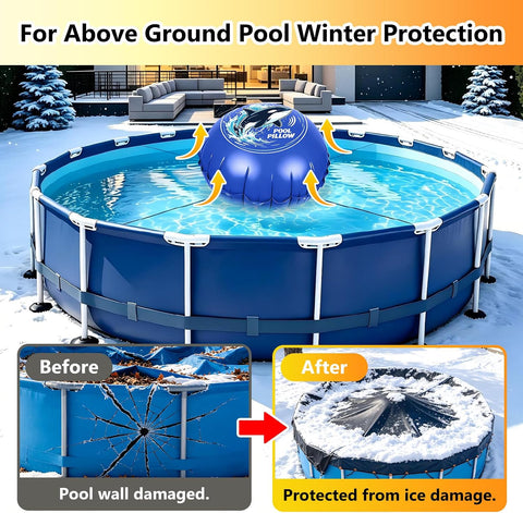 Pool Pillow for Closing Winter Above Ground, Oursieez 4Ft Pool Cover Pillow