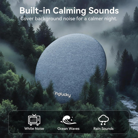 Kinglucky X50 Pillow Speaker for Sleeping, Built-in White Noise Sound Machine Pink Noise for Sleeping, Auto-Off Timer Portable Bluetooth Speaker Under Pillow Rechargeable for Side Sleeper, Blue